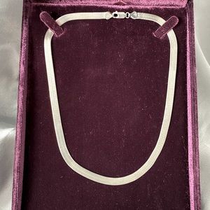 Sterling Silver 925 Italy Herringbone 1/4 wide 18 long necklace.